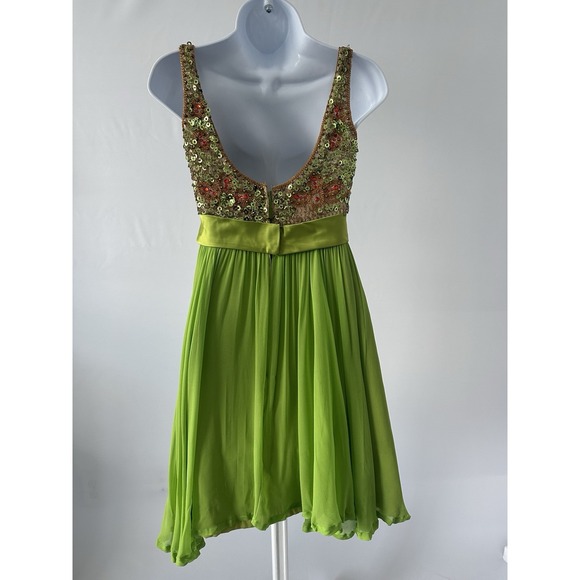 Vtg 60s Saks Fifth Avenue Lime Green Sequin MOD RETRO MAD MEN Dress Sz: S - Picture 3 of 11